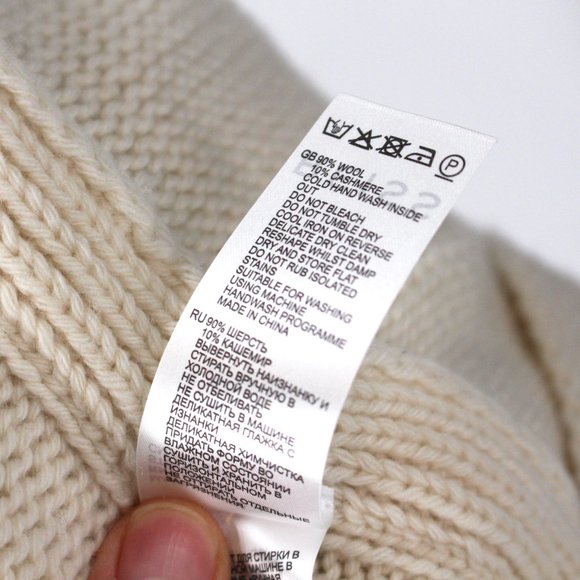 Reiss Stevie Turtleneck Sweater Mix Roll Wool Cashmere Blend Cream Tunic Medium - Picture 9 of 9